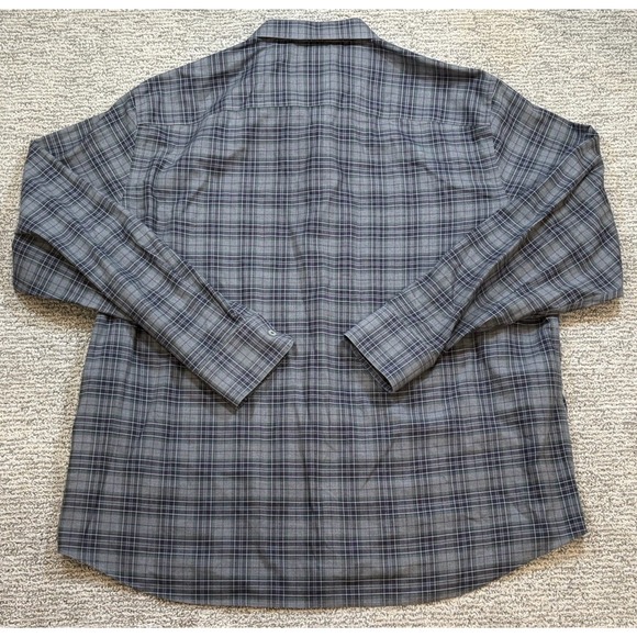Untuckit Shirt Mens 3XL Gray Plaid Wrinkle Free Button Down Long Sleeve - Picture 5 of 8